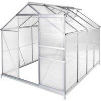 Tectake Greenhouse In Aluminium & Polycarbonate W/ Foundation, White