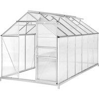 Tectake Greenhouse In Aluminium & Polycarbonate W/ Foundation - Large, White