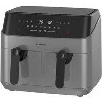 Emtronics EMAFDD9LGR Double Basket Air Fryer 9 Litre - Grey, Grey