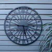 St Helens Black Open Face Design Wall Clock 24'' - Black, Black