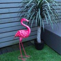 St Helens Metal Flamingo Garden Ornament 61cm, Pink