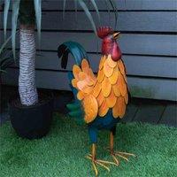 St Helens Metal Cockerel Garden Ornament 46cm, Multi