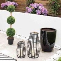 Best4 Artificial Topiary Triple Ball Tree 90cm, Green