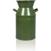 St Helens Vintage Metal Milk Churn Planter - Green, Green