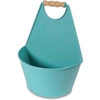 St Helens Vintage Metal Wall Planter With Handle - Black, Blue