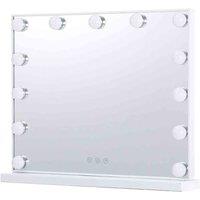 LivingandHome Living and Home Makeup Vanity Mirror With Led Lights 50X41Cm, White