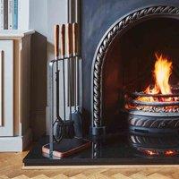 Ivyline Wooden Handle Square Companion Set H73cm W24cm, Brown