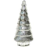 Ivyline Juniper Silver Glass Tree H41cm W18cm, Silver