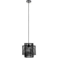 Interiors by Premier Jaya Black Rattan Overlapping Pendant Lamp, Black