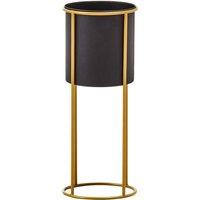Interiors by PH Large Black And Gold Floor Standing Planter, Gold