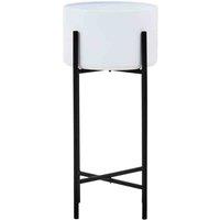 Interiors by PH Large White And Black Floor Standing Planter, White