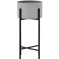 Interiors by PH Large Grey And Black Floor Standing Planter, Grey