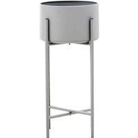 Interiors by PH Small White And Black Floor Standing Planter, White