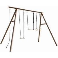 Soulet Galdar Childrens Wooden Garden Swing Set, Brown