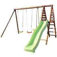 Soulet Violette Wooden Swing Set with Slide, Brown