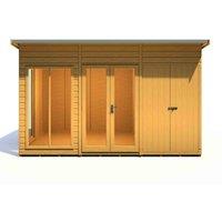 Shire Lela 12 ft x 8 ft Summerhouse wih Storage Shed, Brown