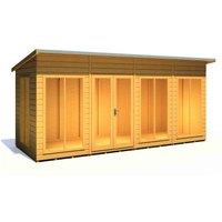 Shire Lela 16 ft x 6 ft Summerhouse, Brown