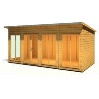 Shire Lela 16 ft x 8 ft Summerhouse, Brown