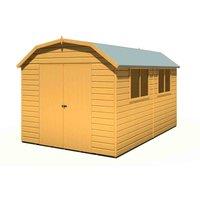Shire Barn 12 ft x 8 ft Shed Workshop, Brown
