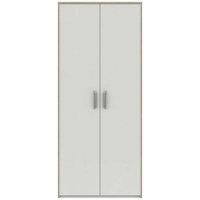 One Call Calais 2 Door Wardrobe Ready Assembled White With Oak Edging, White