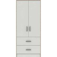 One Call Calais 2 Door Combi Wardrobe Ready Assembled, White