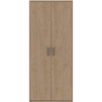 One Call Calais 2 Door Wardrobe Ready Assembled Oak, Brown