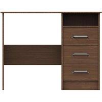 One Call Calais 3 Drawer Dressing Table Desk Ready Assembled Walnut, Brown