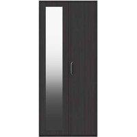 One Call Calais 2 Door Wardrobe With Mirror Ready Assembled Anthracite Oak, Black
