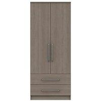 One Call Reims 2 Door Combi Wardrobe Ready Assembled Beige Grey Oak, Brown