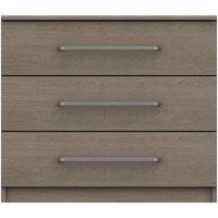 One Call Reims 3 Drawer Chest Ready Assembled Beige Grey Oak, Brown