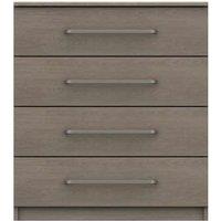 One Call Reims 4 Drawer Chest Ready Assembled Beige Grey Oak, Brown