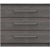 One Call Reims 3 Drawer Chest Ready Assembled Dark Grey Oak, Grey