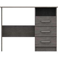 One Call Reims 3 Drawer Dressing Table Desk Ready Assembled Dark Grey Oak, Grey
