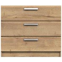 One Call Nimes 3 Drawer Chest Ready Assembled Natural Rustic Oak, Brown