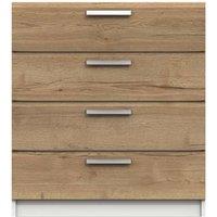 One Call Nimes 4 Drawer Chest Ready Assembled Natural Rustic Oak, Brown