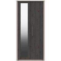 One Call Toulouse 2 Door Wardrobe With Mirror Ready Assembled Fired Earth Anthracite Larch, Brown