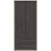 One Call Toulouse 2Door Combi Wardrobe Ready Assembled Fired Earth Anthracite Larch, Brown