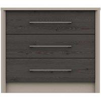 One Call Toulouse 3 Drawer Chest Ready Assembled Fired Earth Anthracite Larch, Brown