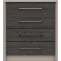 One Call Toulouse 4 Drawer Chest Ready Assembled Fired Earth Anthracite Larch, Brown