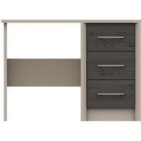 One Call Toulouse 3 Drawer Dressing Table Desk Ready Assembled Fired Earth Anthracite Larch, Brown
