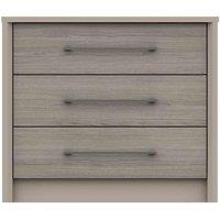 One Call Toulouse 3 Drawer Chest Ready Assembled Fired Earth Grey Oak, Grey