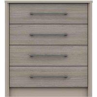 One Call Toulouse 4 Drawer Chest Ready Assembled Fired Earth Grey Oak, Grey