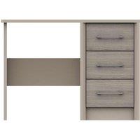 One Call Toulouse 3 Drawer Dressing Table Desk Ready Assembled Fired Earth Grey Oak, Grey