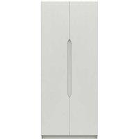One Call Furniture Antibes 2 Door Wardrobe Ready Assembled Gloss White, White