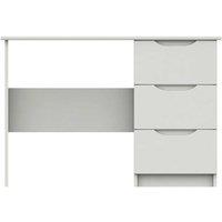 One Call Furniture Antibes 3 Drawer Dressing Table Desk Ready Assembled Gloss White, White