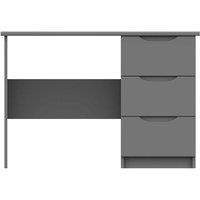 One Call Furniture Antibes 3 Drawer Dressing Table Desk Ready Assembled Gloss Dust Grey, Grey