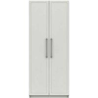 One Call Furniture Biarritz 2 Door Wardrobe Ready Assembled Gloss White, White