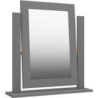 One Call Furniture Biarritz Mirror Ready Assembled Gloss Dust Grey, Grey