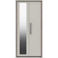 One Call Furniture Versailles 2 Door Wardrobe With Mirror Ready Assembled Grey Oak White Grey Gloss, Grey