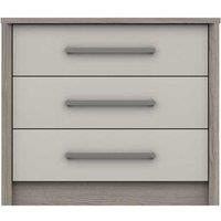 One Call Furniture Versailles 3 Drawer Chest Ready Assembled Grey Oak White Grey Gloss, Grey